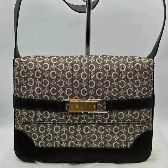 Celine Handbags - Celine Toile Carriage Leather Shoulder  Bag
